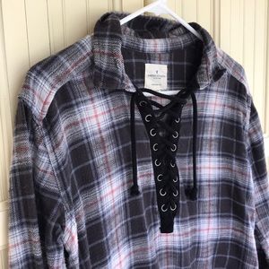 American Eagle Oversized Flannel Top, Size Small